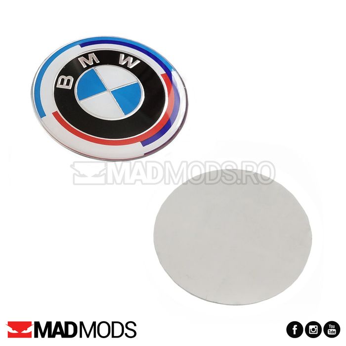 Embleme aniversare BMW 82 / 74 / 45mm capota portbagaj seria 1 2 3 4 5 6 7 8 i X M