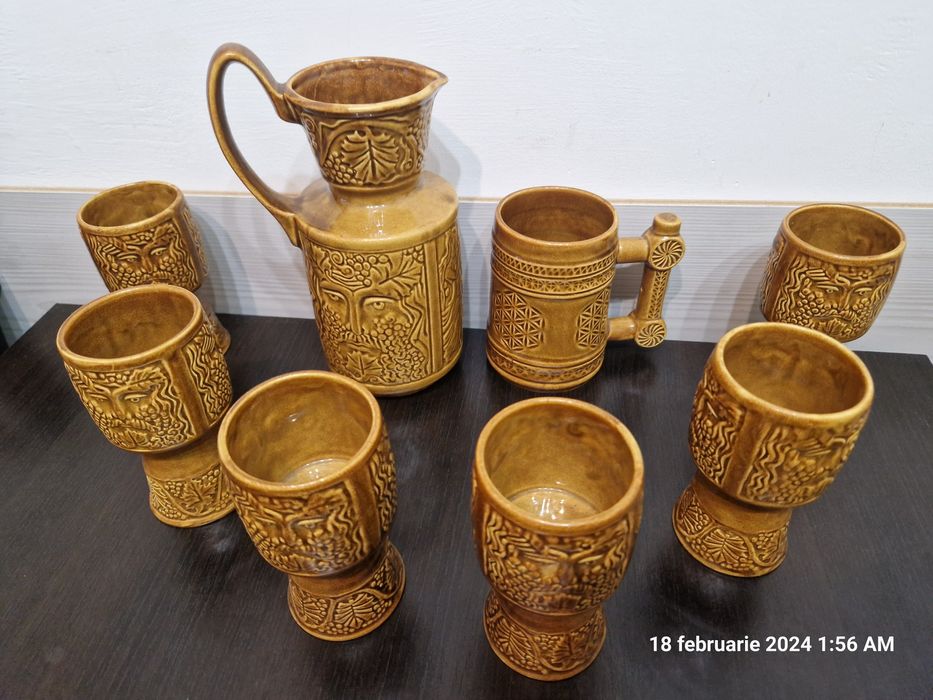 Set pahare vin din ceramica