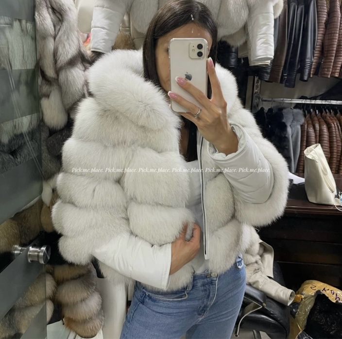 Палто от естетвен косъм лисица