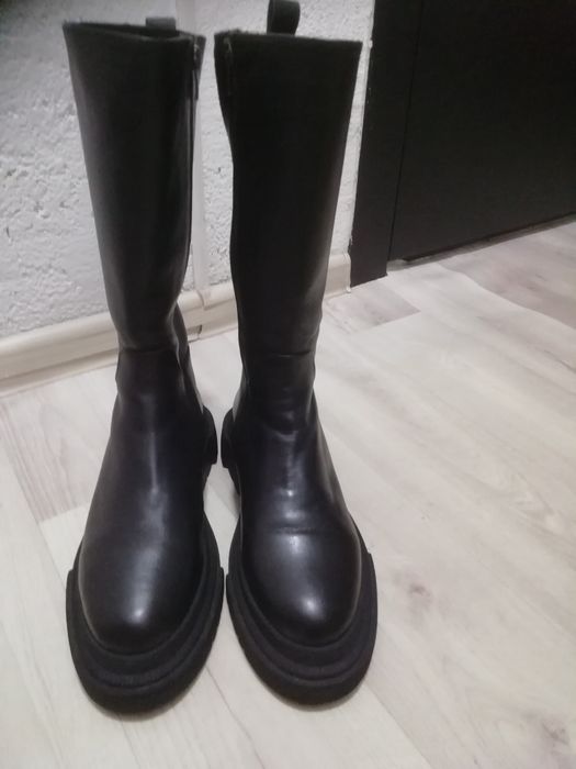 Сапоги женские кожа