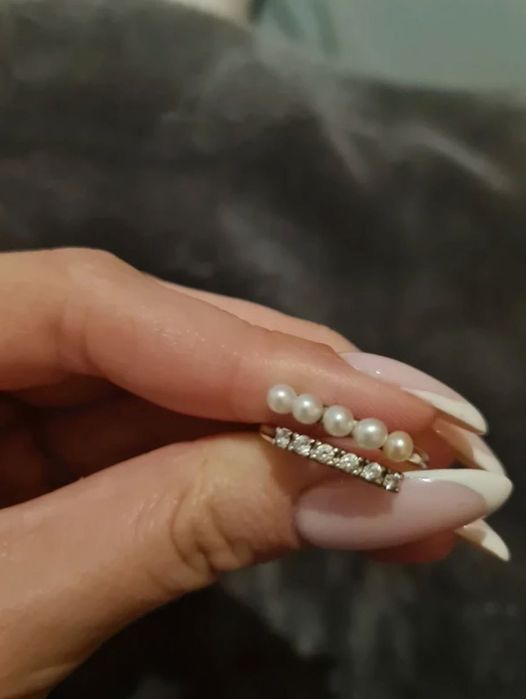 Пръстен Pandora сребро и перли