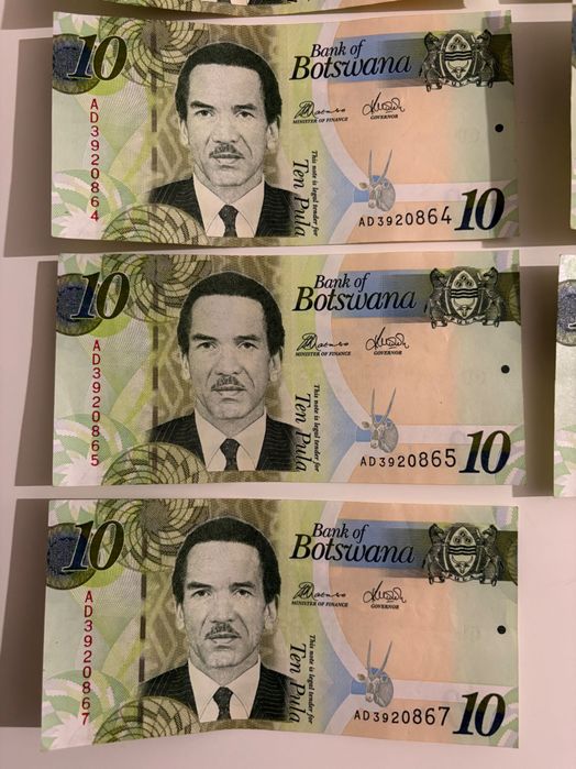 Bancnota din Botswana "Ten Pula"