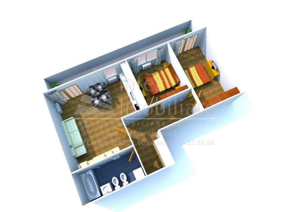 Copou-Aleea Sadoveanu apartament cu 3 camere decomandat Cod:133377