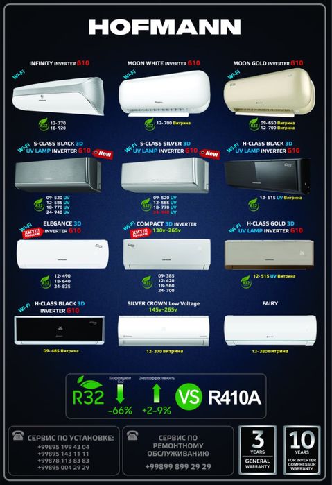 Кондиционер HOFMANN 12 Inverter модель: Eleganse 3D Wi-Fi