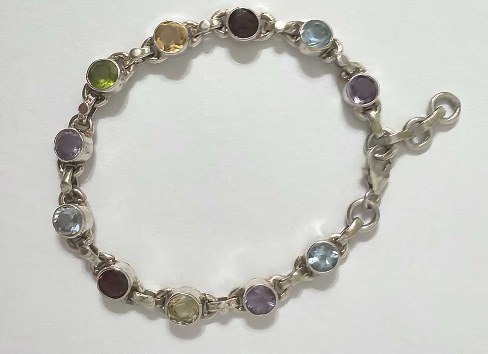 Браслет самоцветы серебро