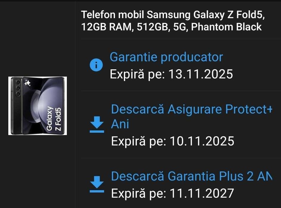 Vand Samsung Galaxy Fold 5 512 gb