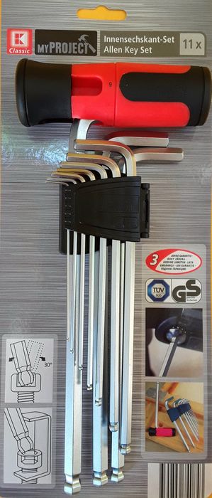 Set 10 Imbusuri din otel crom-vanadiun cu mâner T NOI - 50 Lei