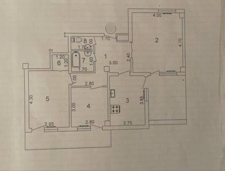Квартира Дархан 3/6/12 70 м2