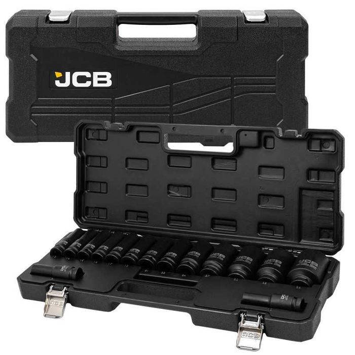 Дълбоки ударни вложки 6-стенни 1/2″ (10 – 36 мм) 15 части JCB
