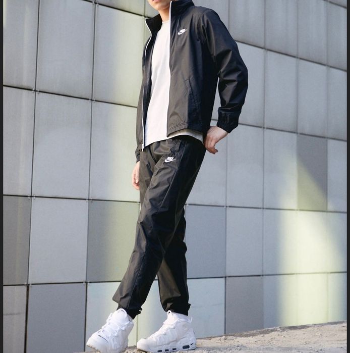 NIKE Tracksuit NSW Club Lined Woven - Sequoia/White, Size L (Large)