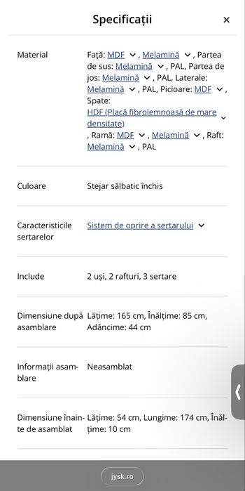 Comodă cu sertare si uși