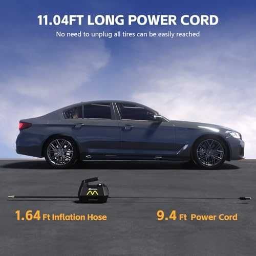 Нов Преносим компресор за гуми кола/мото/колело 150PSI LED накрайници