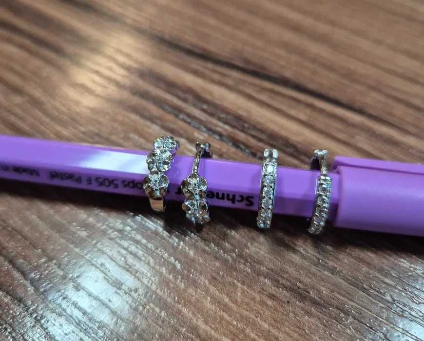 нови Сребърни обеци с цирконий нови сребърни обици обеци