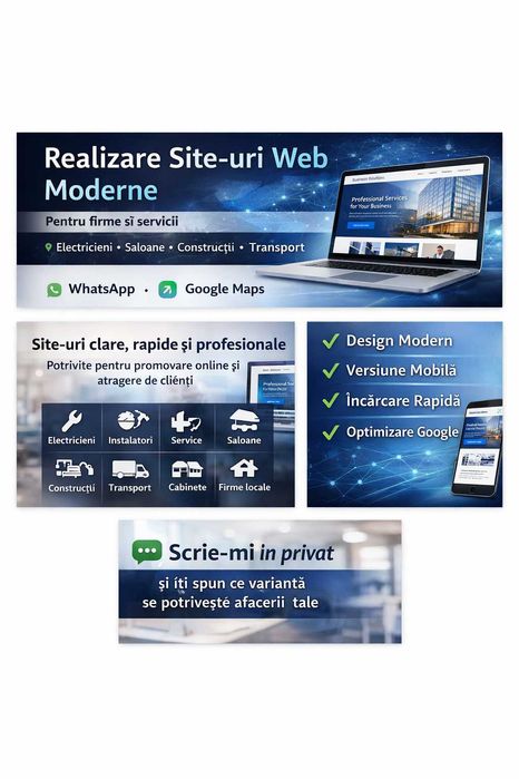 Realizare site web modern pentru firme și servicii | Rapid și profesional