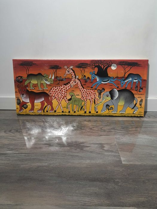 Tablou pictat manual, stil african – adus din Zanzibar, decor autentic