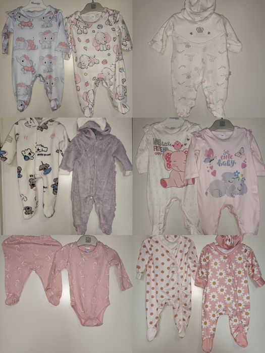 Комплект бебешки дрешки за момиче (0–6 месеца) като нови