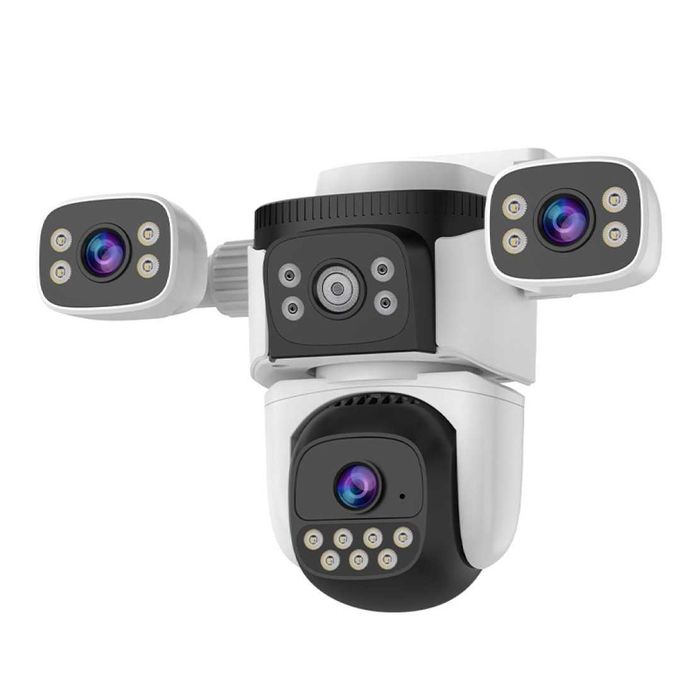 WiFi Безжична Управляема IP Камера 3MP, Три Обектива, Dual Light 30м