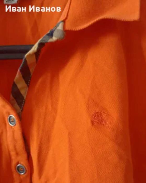 Чисто нова оригинална дамска фланелка с яка Burberry