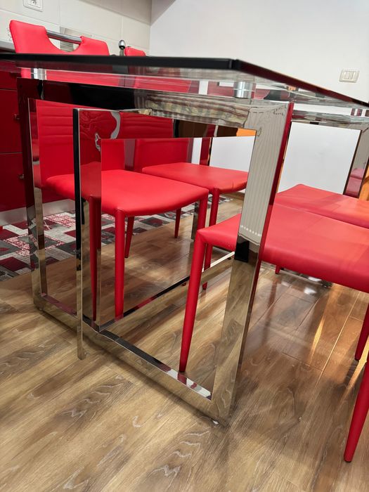 Masa sticla cu scaune