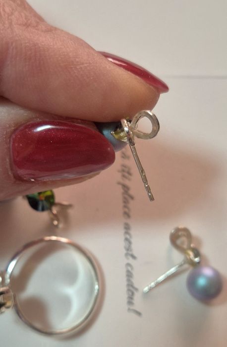 Set argint cu cristale și perle Swarovski