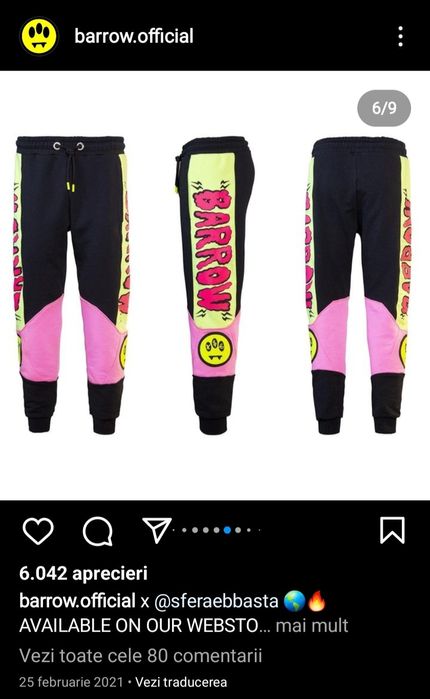 Pantaloni BARROW × SFERA Ebbasta Negri