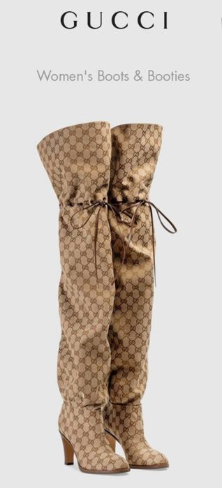 Gucci ,чизми-ботуши,естествена кожа /канвас,н.38