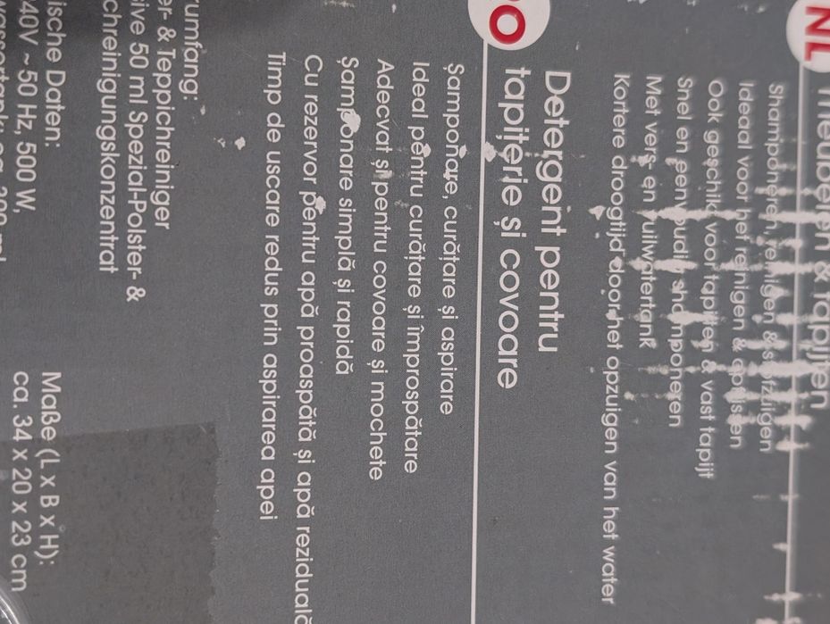 Aspirator cu spalare pentru tapiterii, covoare, mochete