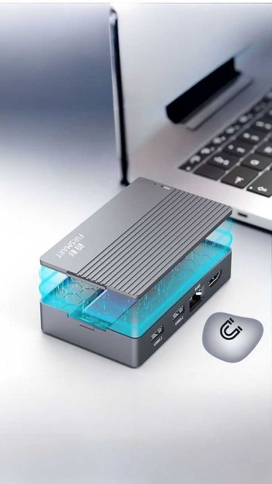 FiRSMART 10-в-1 док станция гибрид  USB-C HUB M.2 NVMe/SATA SSD