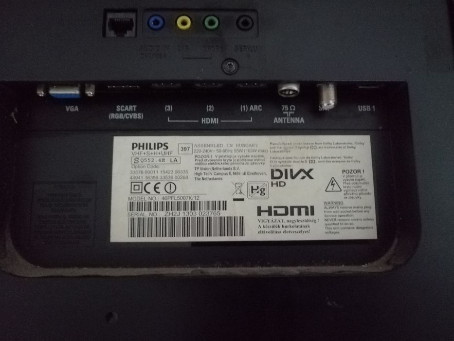 Televizor smart philips 46 inci, ecran fisurat