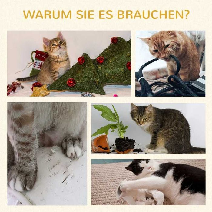 PawHut Дърво за котки с драскалка, 1 котешко легло и играчки за котки, 59 см x 35 см x 100 см