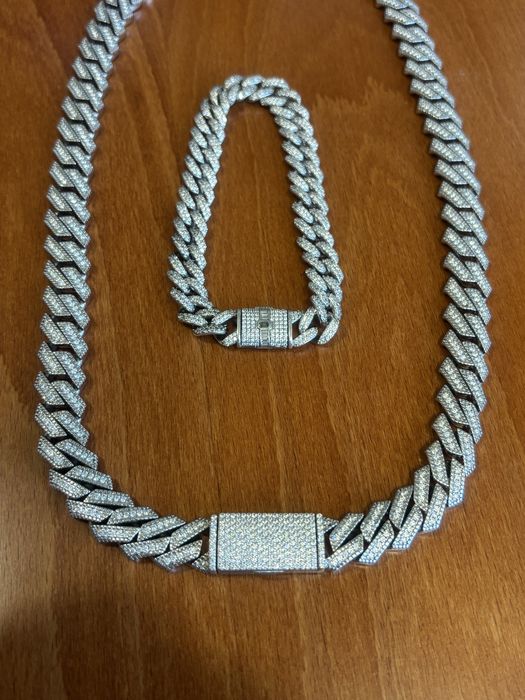 Сребърна гривна Монако с камъчета 37.4гр 925