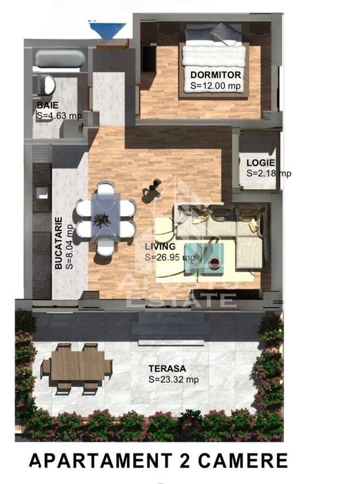 Apartament cu 2 camere, curte proprie, ZonaTorontalului