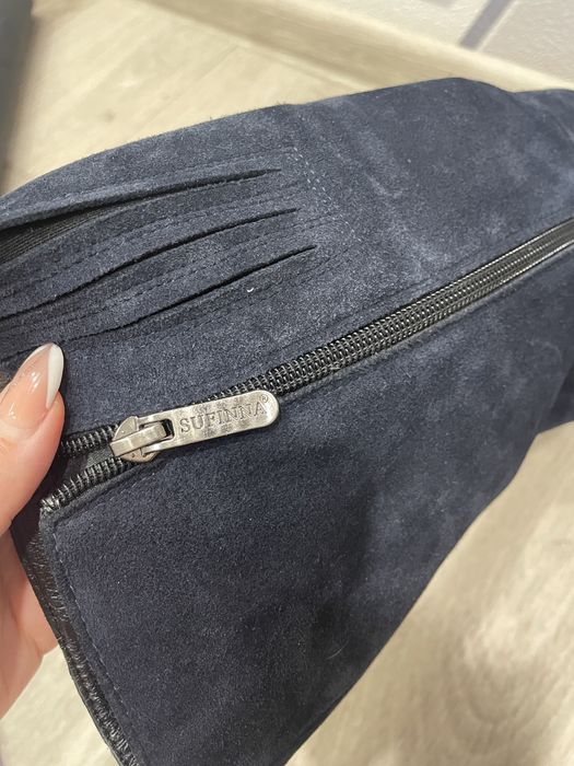 Сапоги зимние замшевые