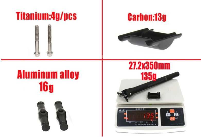 Tija sa UltraLight Elita One 140 gr. 31.6 27.2 30.9 carbon 400 mm noua
