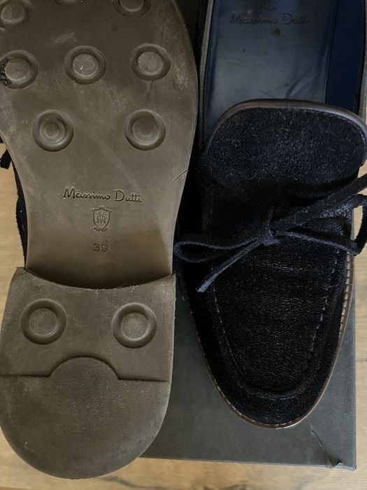 Loafers piele intoarsă Massimo Dutti bleumarin
