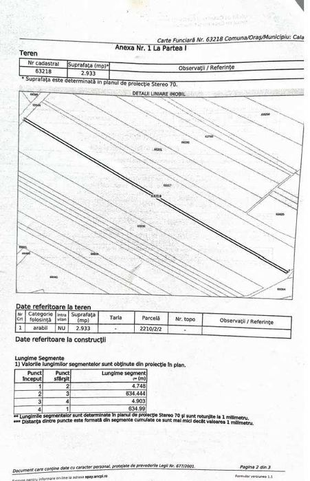 TEREN - CALAN - front stradal  53,36 m