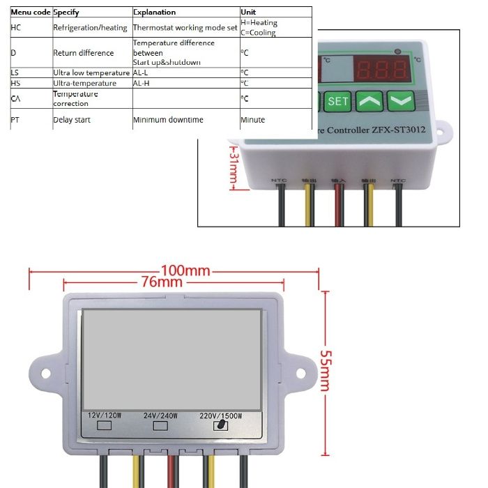 Термостат с два сензора за парно солар термокинг климати