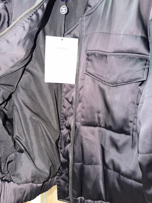 Geaca Chanel negru matlasata satinata nou