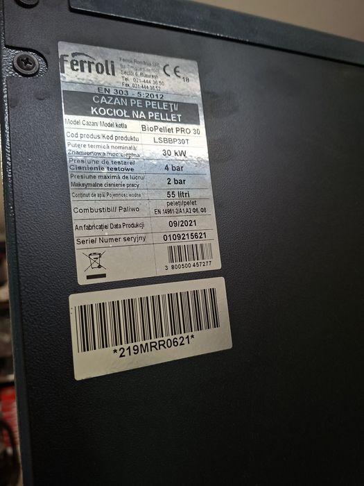 Centrala peleti Ferroli Biopellet 30 kw