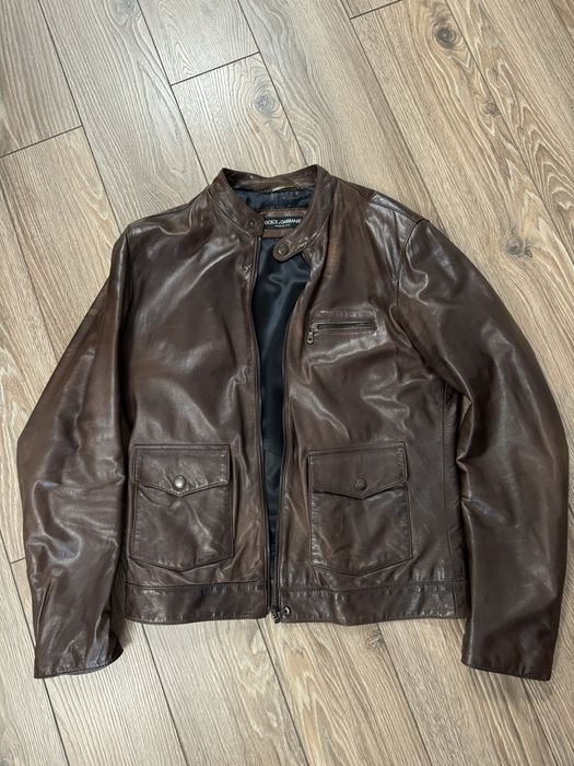 Dolce Gabbana - geaca de piele biker, marimea 50 barbati