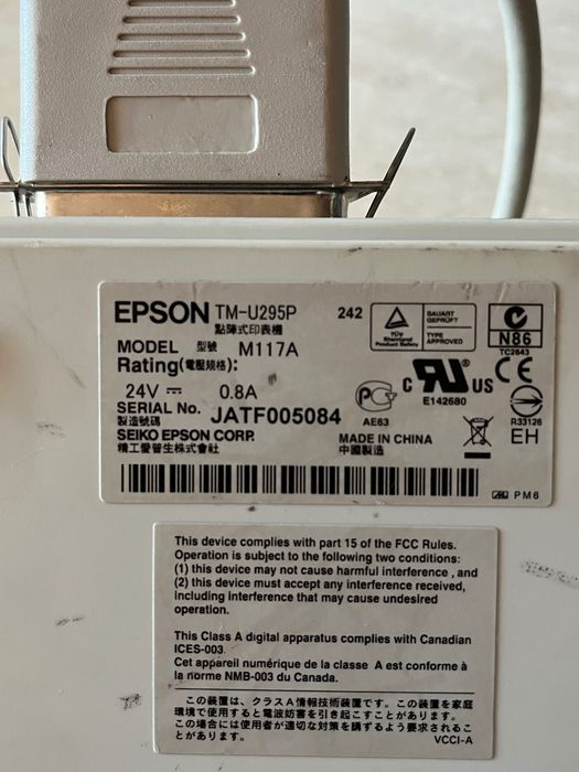 Vând imprimantă Epson TM-U295P