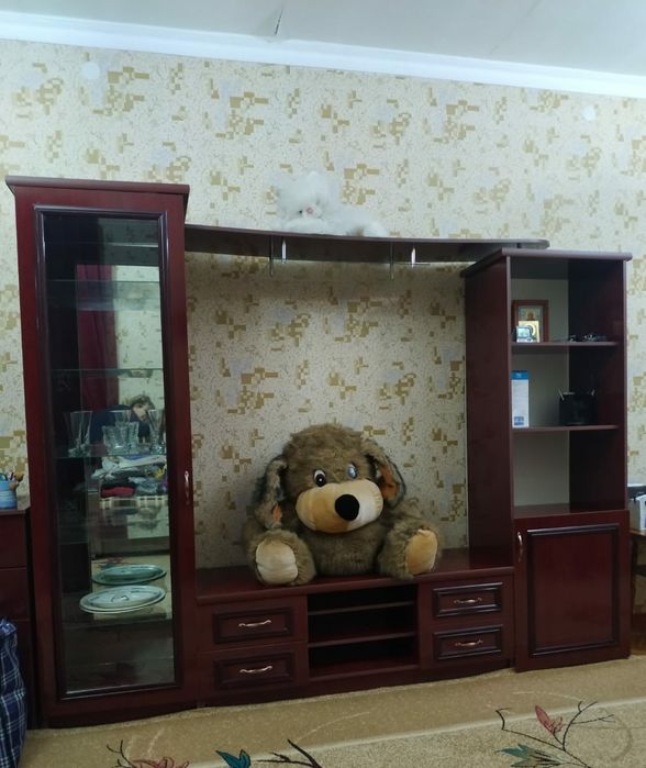 Горка для гостиной, с тумбой для телевизора.