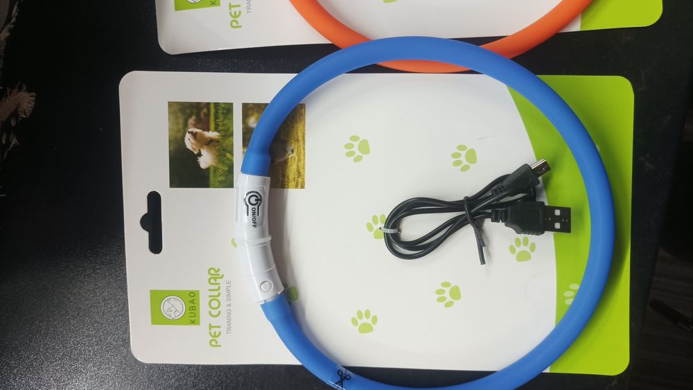 Светеща каишка за куче с USB + кабел