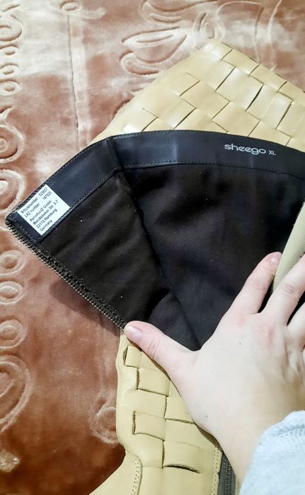 Cizme damă Sheego XL din piele naturală nr. 42, interior 27,5 cm