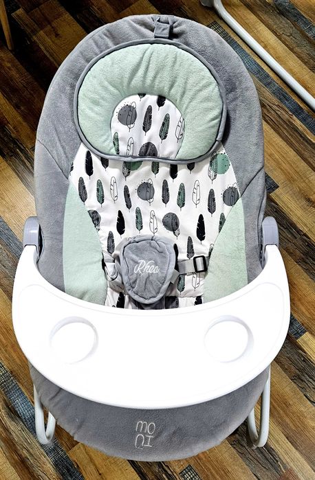 МОНИ Електрическа люлка - шезлонг 2в1 RHEA СИВ