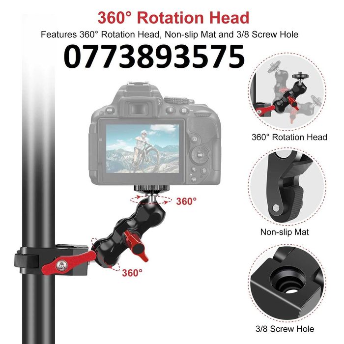 Prindere ghidon bicicleta / motocicleta / atv METAL Insta360 cleste