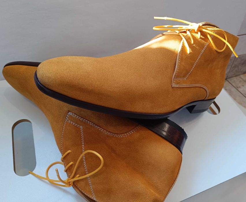 Ghete chukka 42 42.5 43 de lux GREVE NOI lucrate manual piele naturala