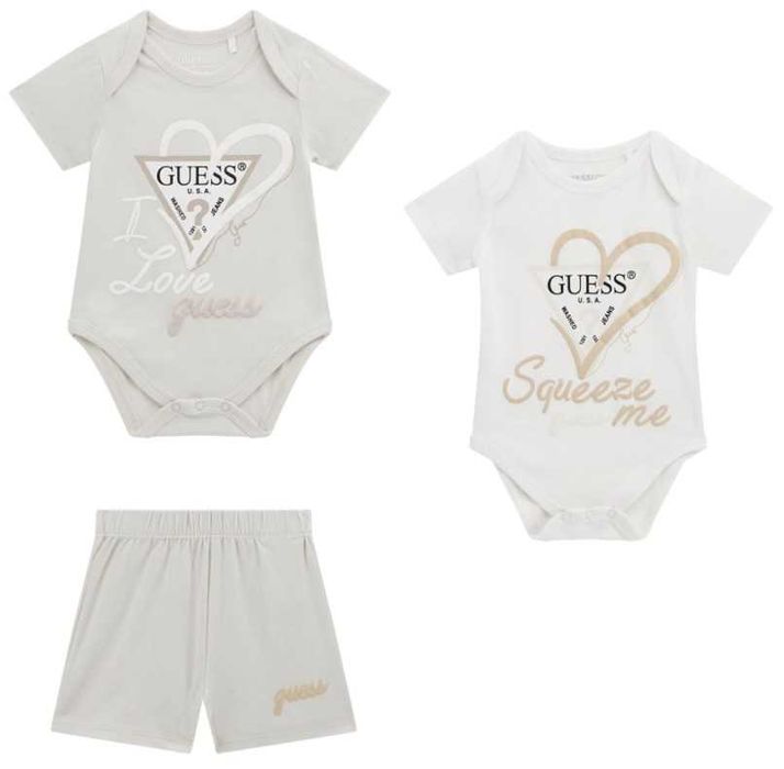 Нов бебешки комплект от 3 части Guess , 3-6 м