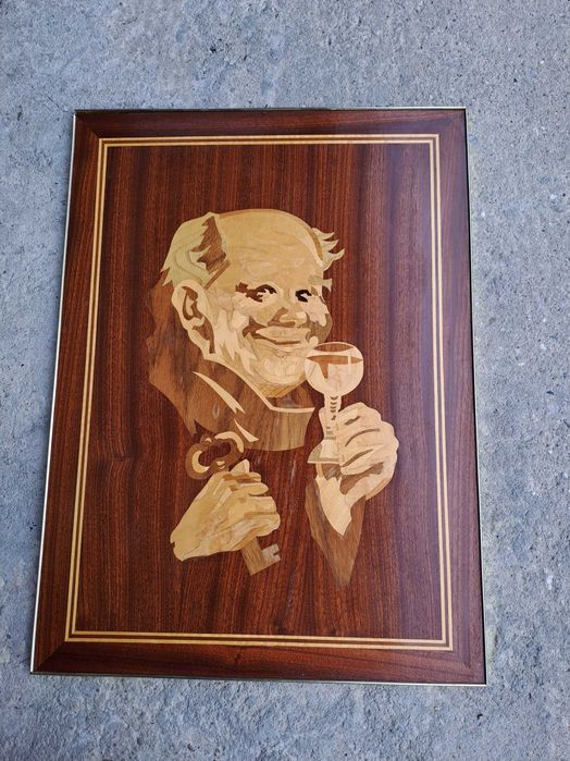 lemn tablou intarsie 57/42 cm