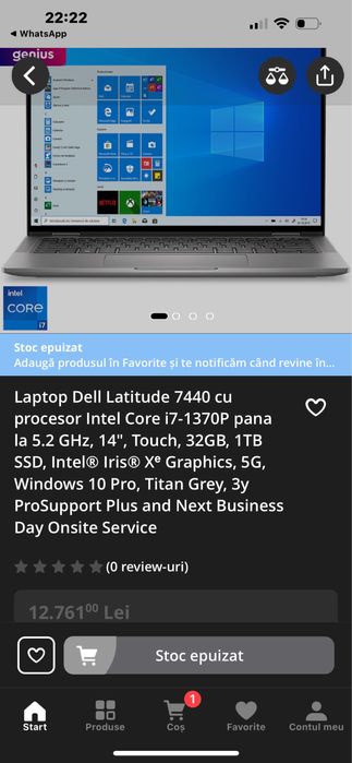 Laptop DELL Latitude 7440, i7 gen 13 touch screen - NOU SIGILAT